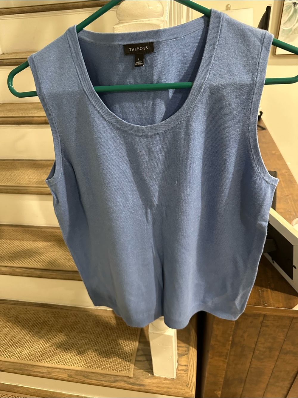 Talbots Light Blue Sleeveless Knit Tank Top
